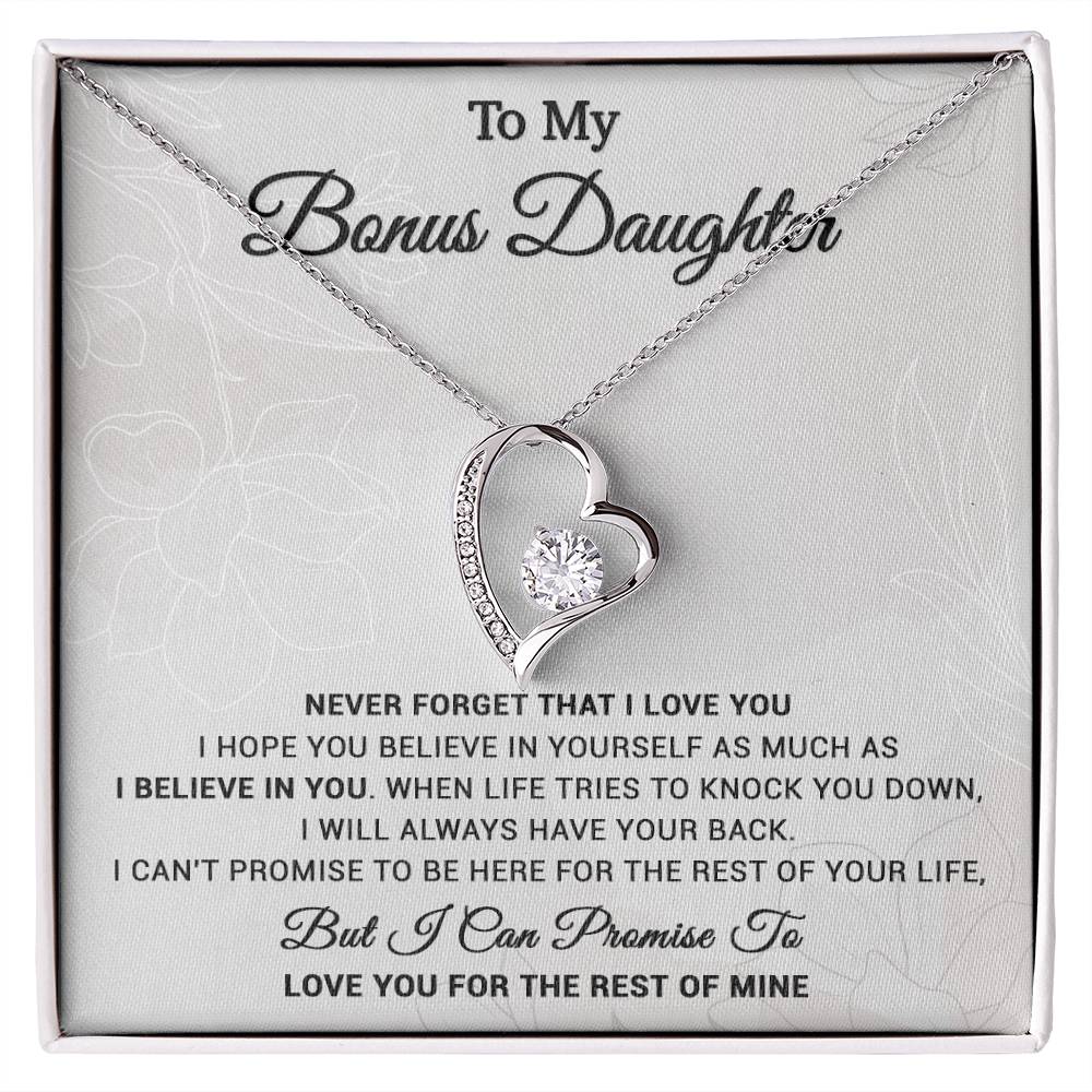 To My Bonus Daughter Necklace, Step Daughter Gift From Stepdad, Stepmom