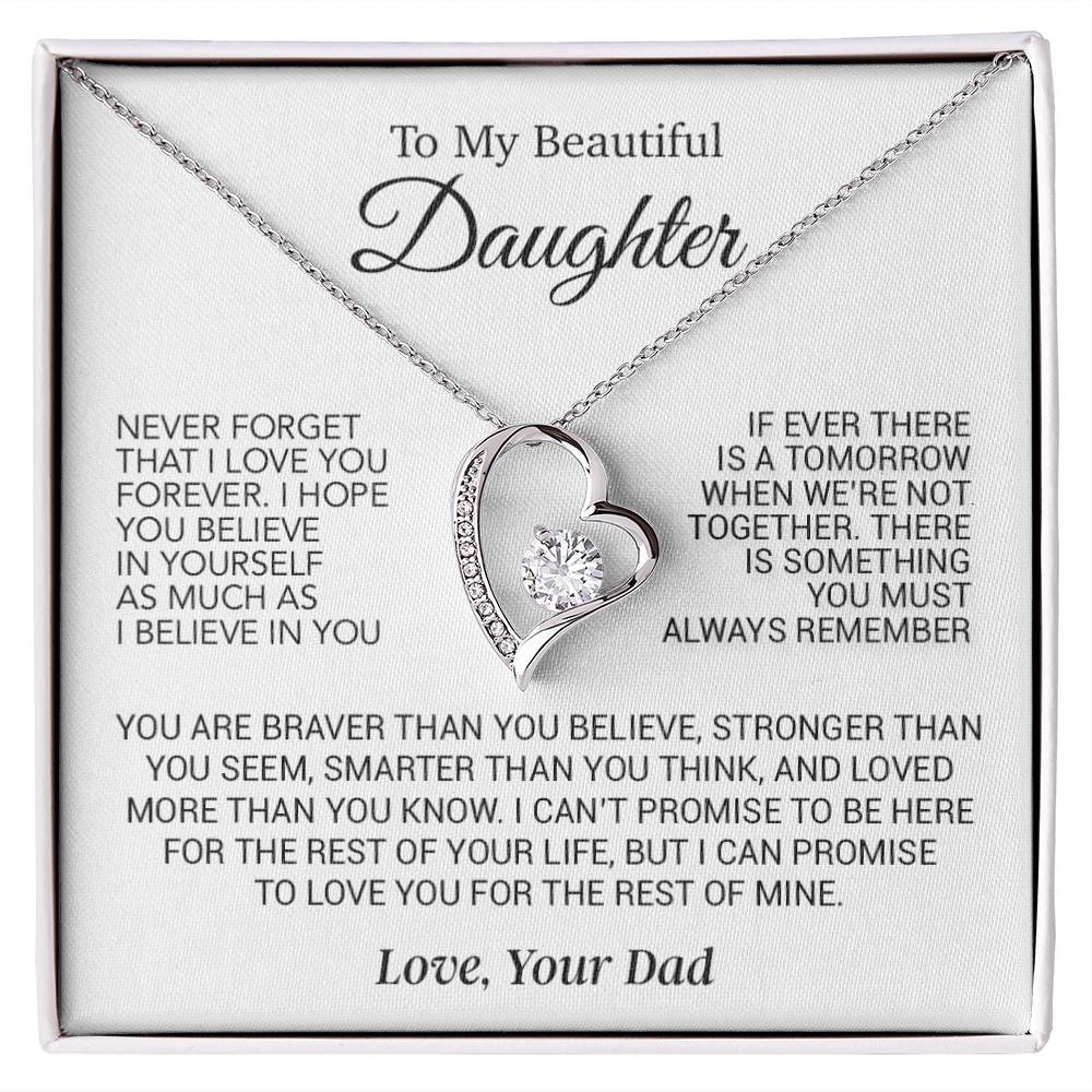 To My Daughter Necklace, Daughter Birthday Gift, Christmas Gift for Daughter