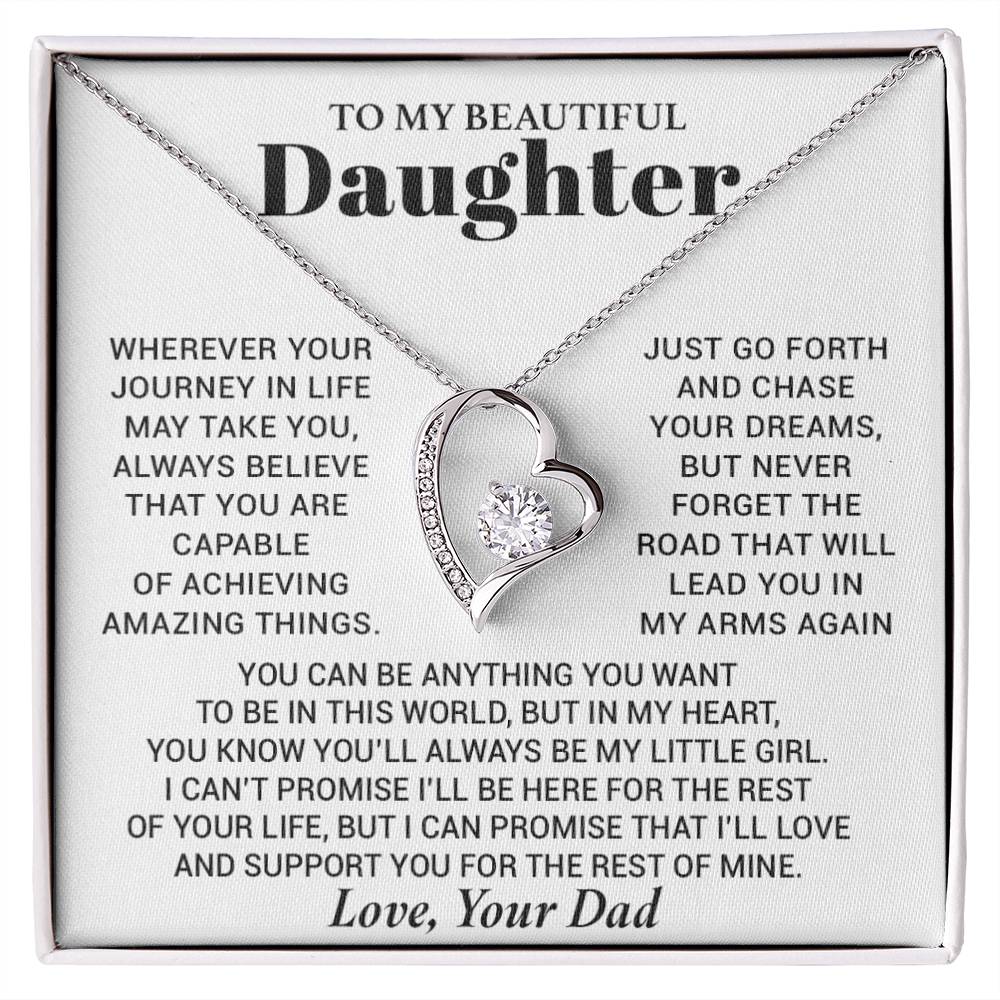 To My Daughter Necklace from Dad, Daughter Dad Necklace, Gifts for Daughter