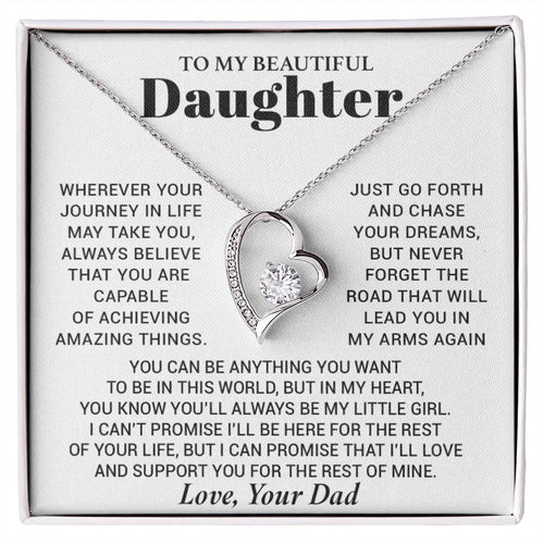 To My Daughter Necklace from Dad, Daughter Dad Necklace, Gifts for Daughter