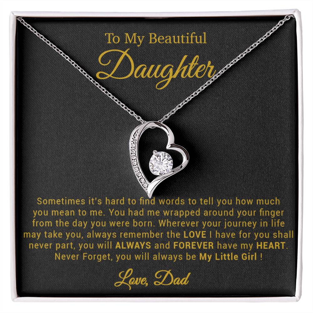 To My Daughter Necklace, Gift for Daughter from Dad, Father Daughter Necklace 21_4_Gold