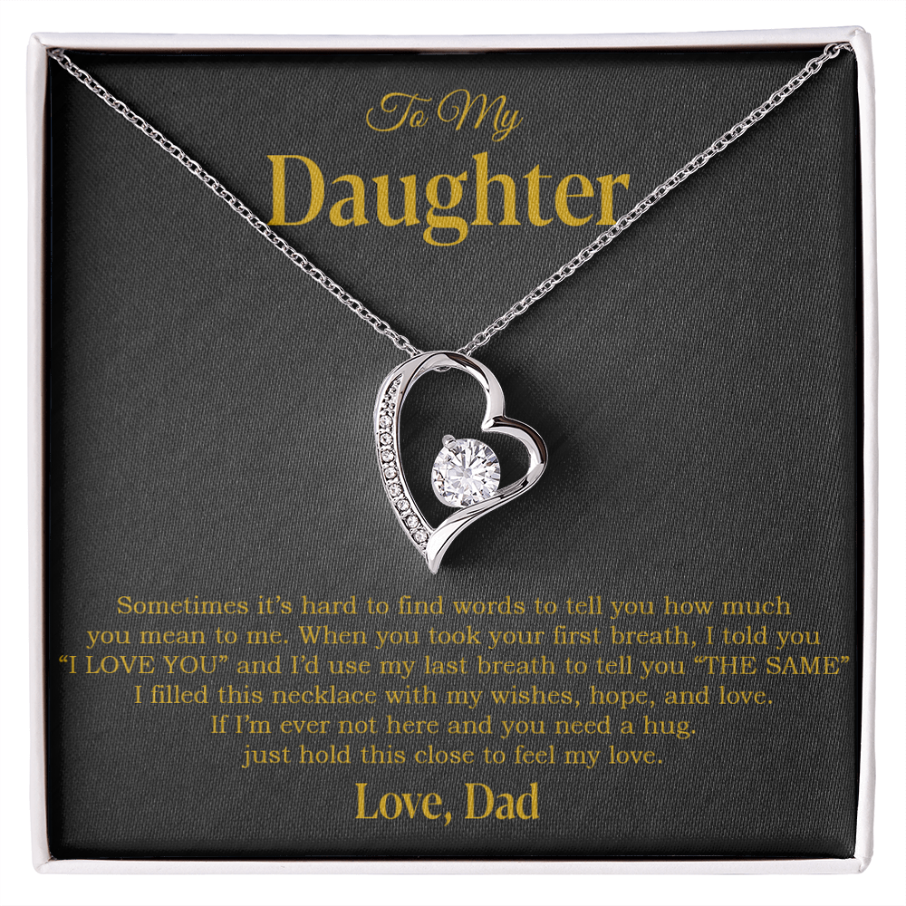 To My Daughter Necklace, Gift for Daughter from Dad, Father Daughter Necklace 14_4_Gold