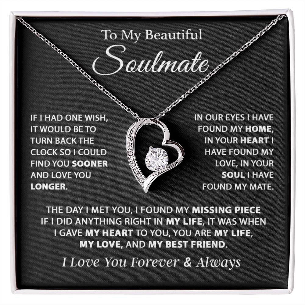 To My Soulmate Necklace, Gift For Girlfriend Wife, Birthday Gifts Christmas Gifts 11_11_Black