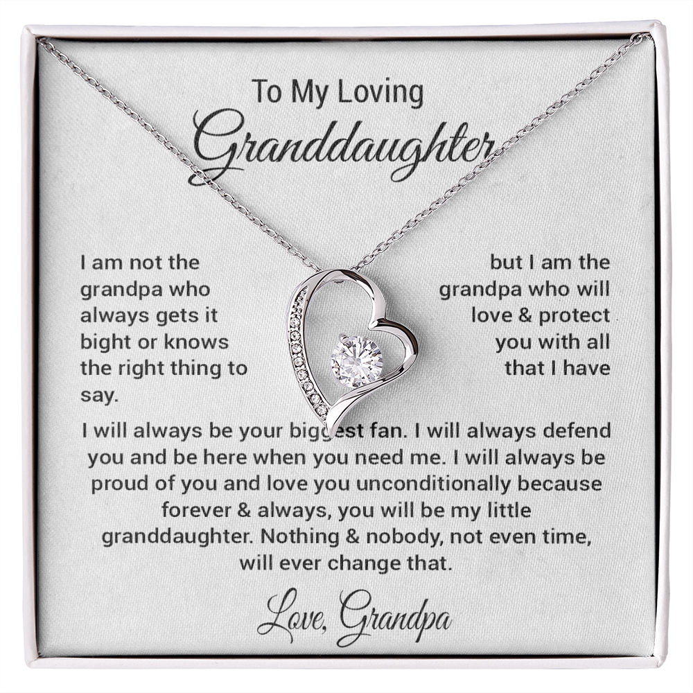 To My Granddaughter Necklace, Xmas Birthday Gift For Granddaughter from Grandpa 1_11_White