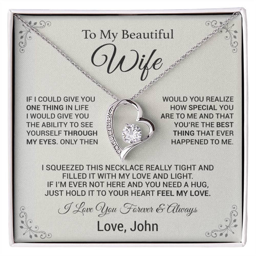 Custom To My Wife Necklace, Birthday Gift For Her, Wife Necklace, Christmas Gift