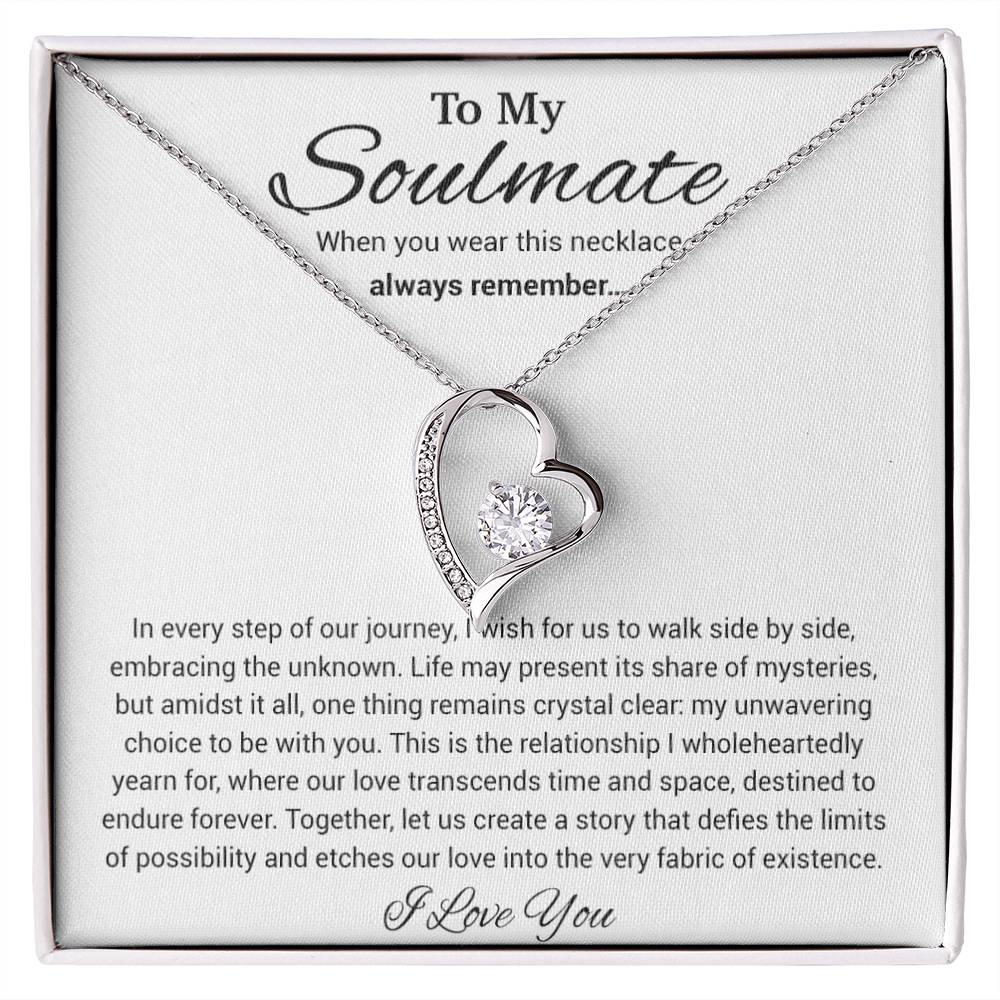 To My Soulmate Necklace, Anniversary Gift, Sentimental Gift, Soulmate Gift, Christmas Gift_White