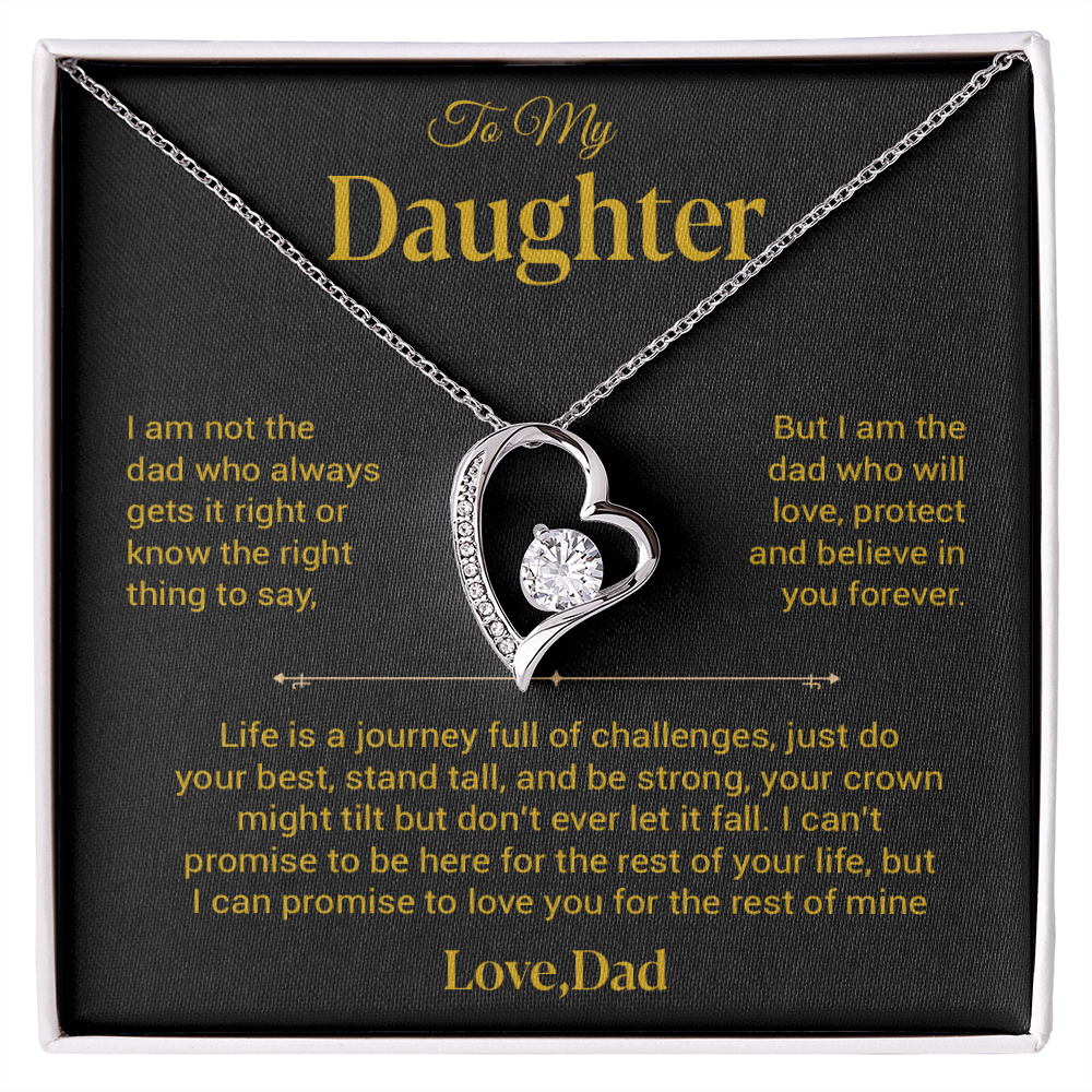 To My Daughter Necklace, Gift for Daughter from Dad, Father Daughter Necklace 25_12_Gold