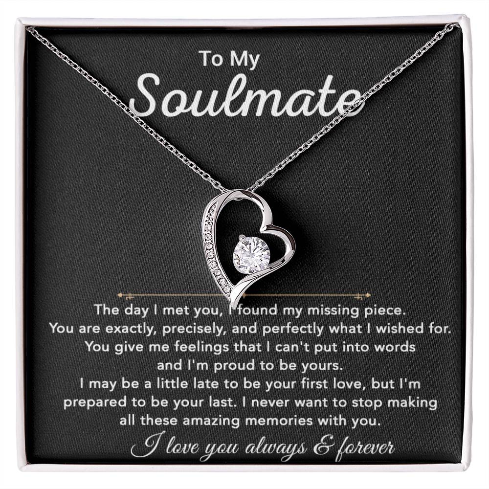 To My Soulmate Necklace, Gift for Wife, Girlfriend, Christmas Gift