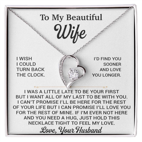 To My Beautiful Wife Necklace, Gift From Husband, Anniversary Gifts For Wife