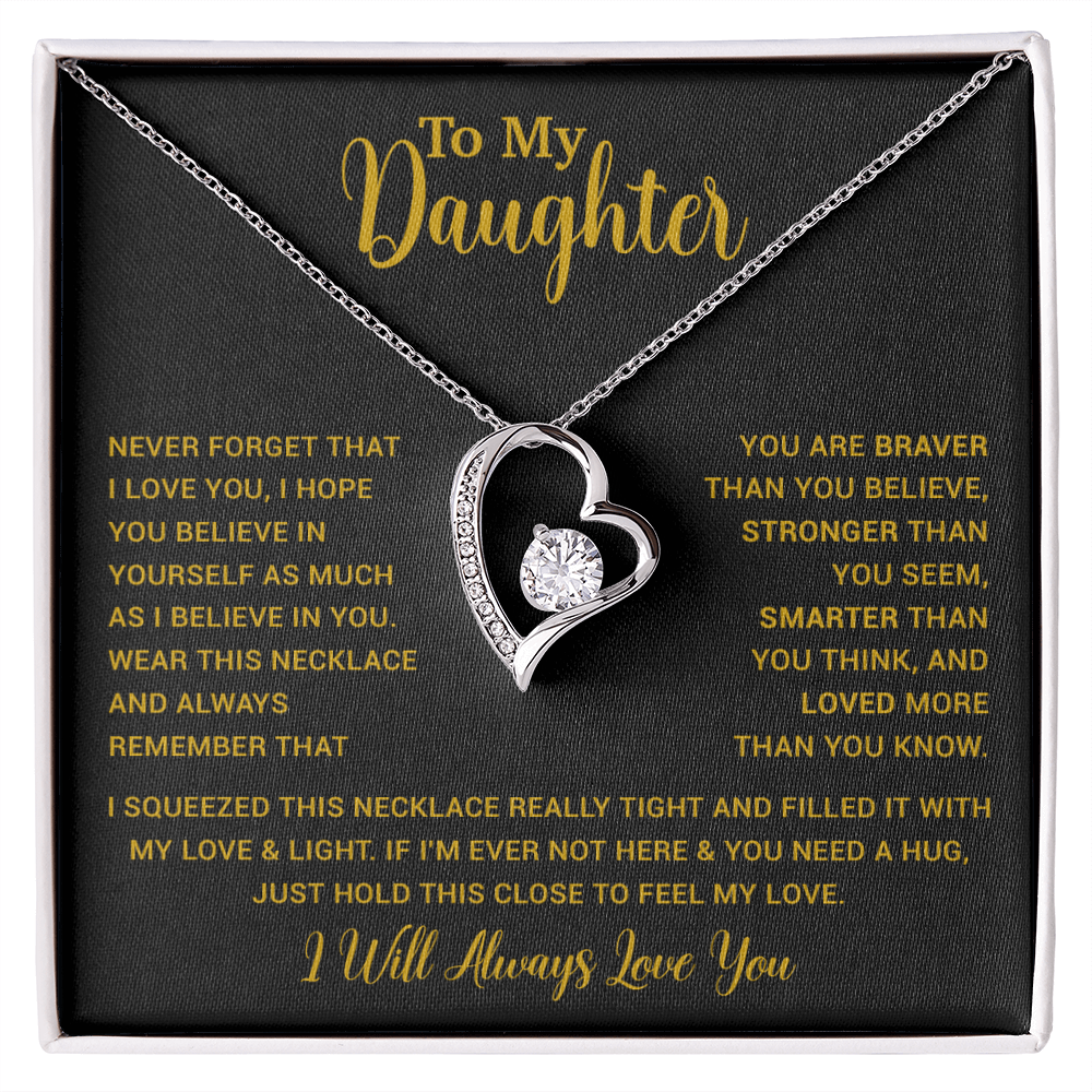 To My Daughter Necklace Gift for Daughter from Dad,Daughter Father Necklace 16_4_Gold