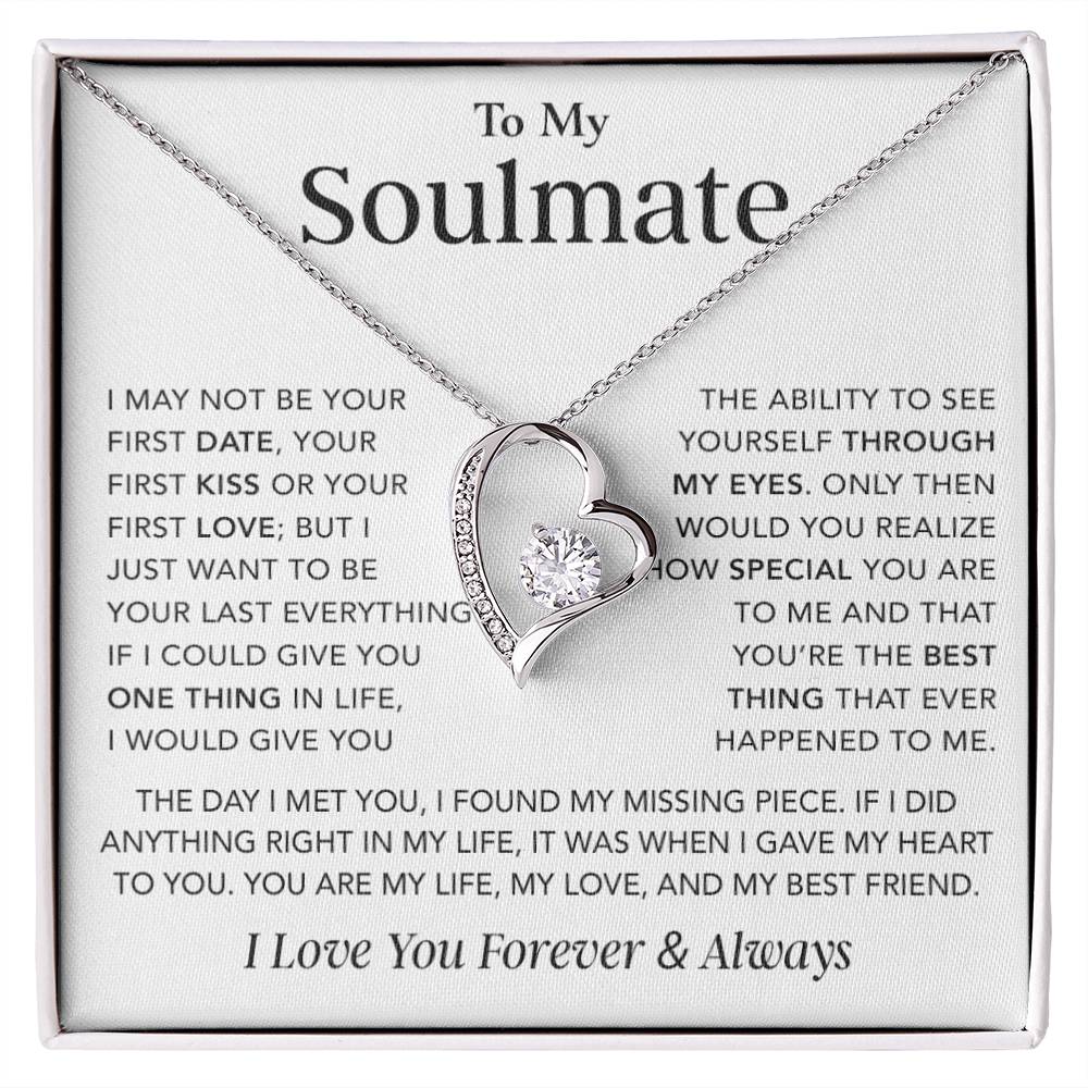To My Soulmate Necklace, Anniversary Gift for Her, Birthday Christmas Gift for Girlfriend
