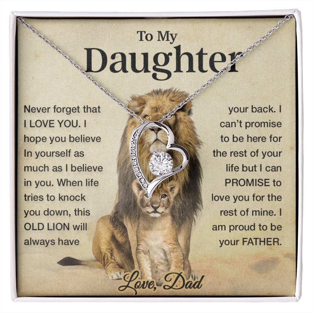 To My Daughter Necklace, Xmas Gift For Daughter From Dad, Daughter Father Lion