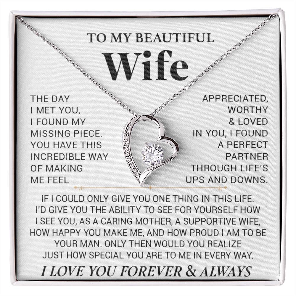 To My Wife Necklace, Anniversary Gift For Wife, Wife Birthday, Gift For Wife444_White