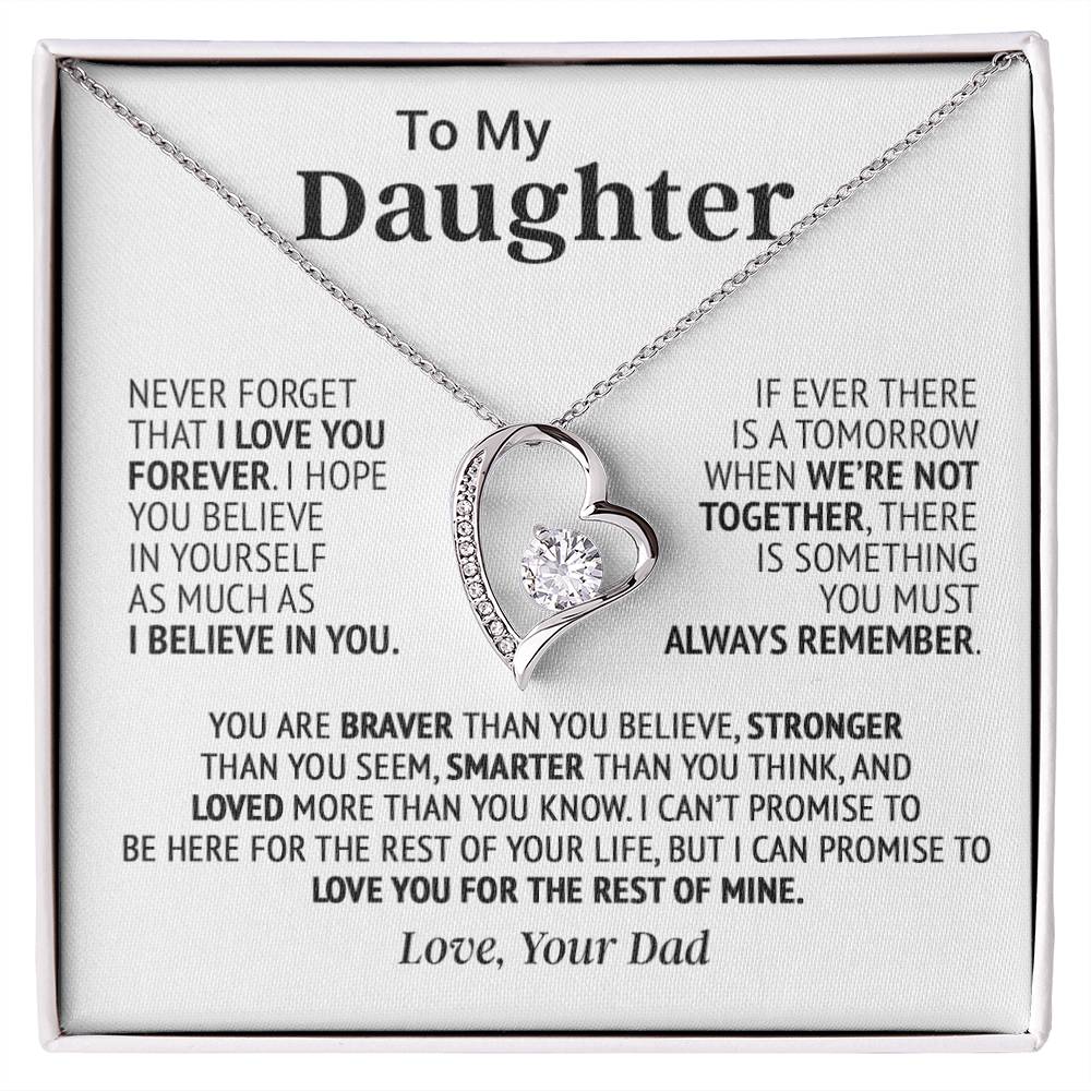 To My Daughter Necklace, Pendant Gift from Dad, Daughter Birthday Holiday Christmas Gift 26_8