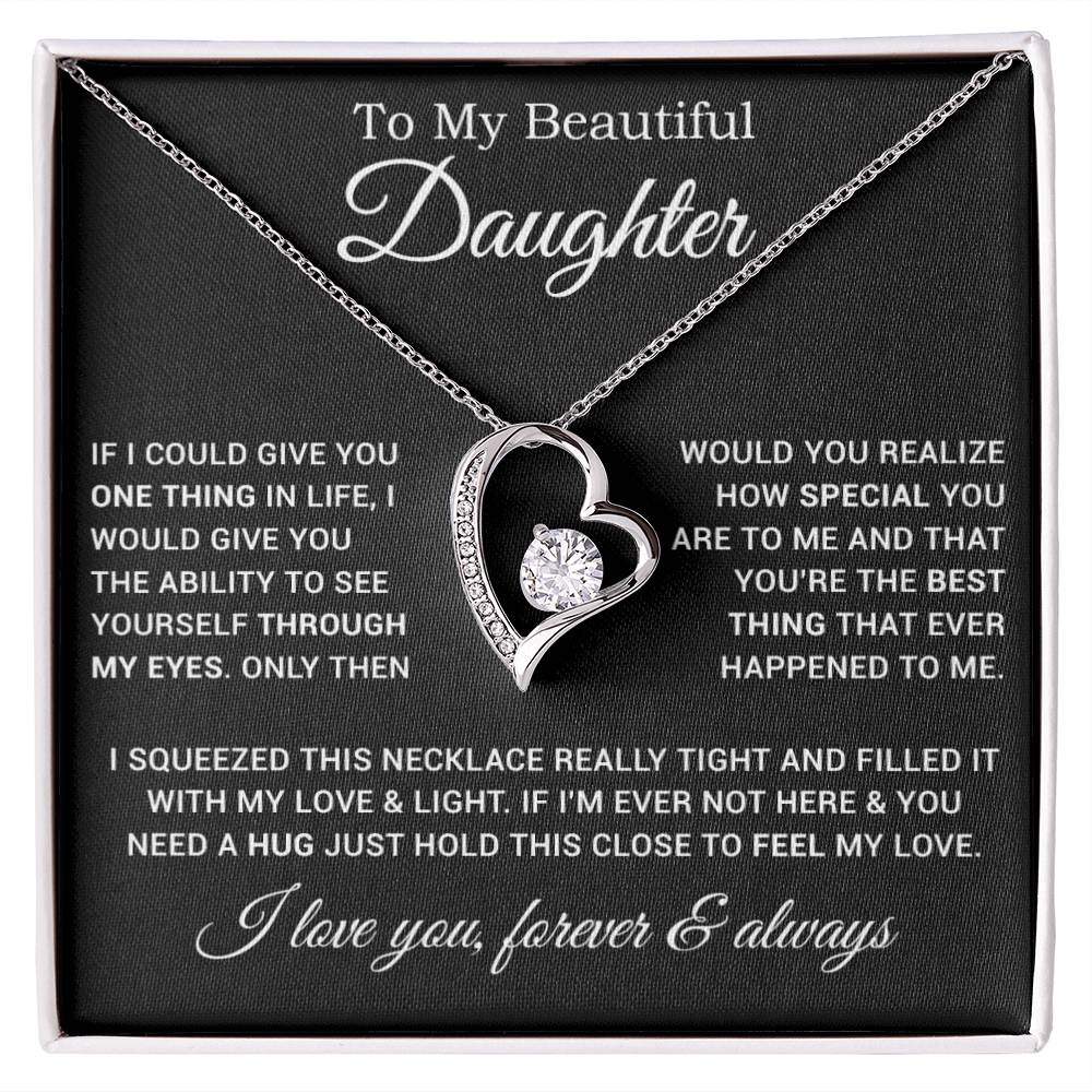 To My Daughter Necklace, Gift For Daughter From Dad, Father Daughter Necklace 9_1_Black