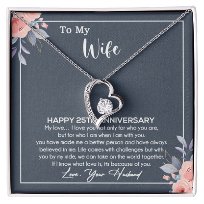 25th Anniversary Gift For Wife Necklace, 25 Year Anniversary, 25th Wedding Gift _Blue