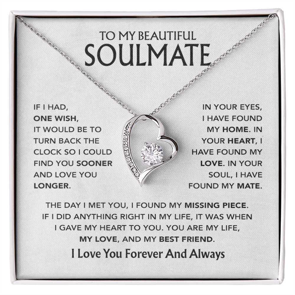 To My Soulmate Necklace, Gift For Soulmate, Anniversary Gift, Birthday Gift 3_5_White