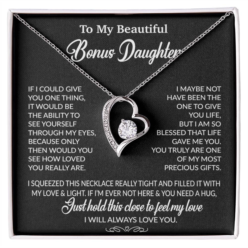 To My Bonus Daughter Necklace, Gift for Bonus Daughter, Step Daughter Birthday 1_10_Black
