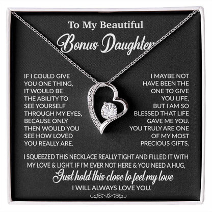 To My Bonus Daughter Necklace, Gift for Bonus Daughter, Step Daughter Birthday 1_10_Black
