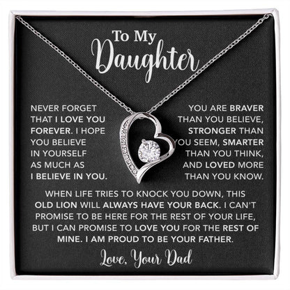 To My Daughter Necklace Gift for Daughter from Dad,Daughter Father Necklace 15_4_Black
