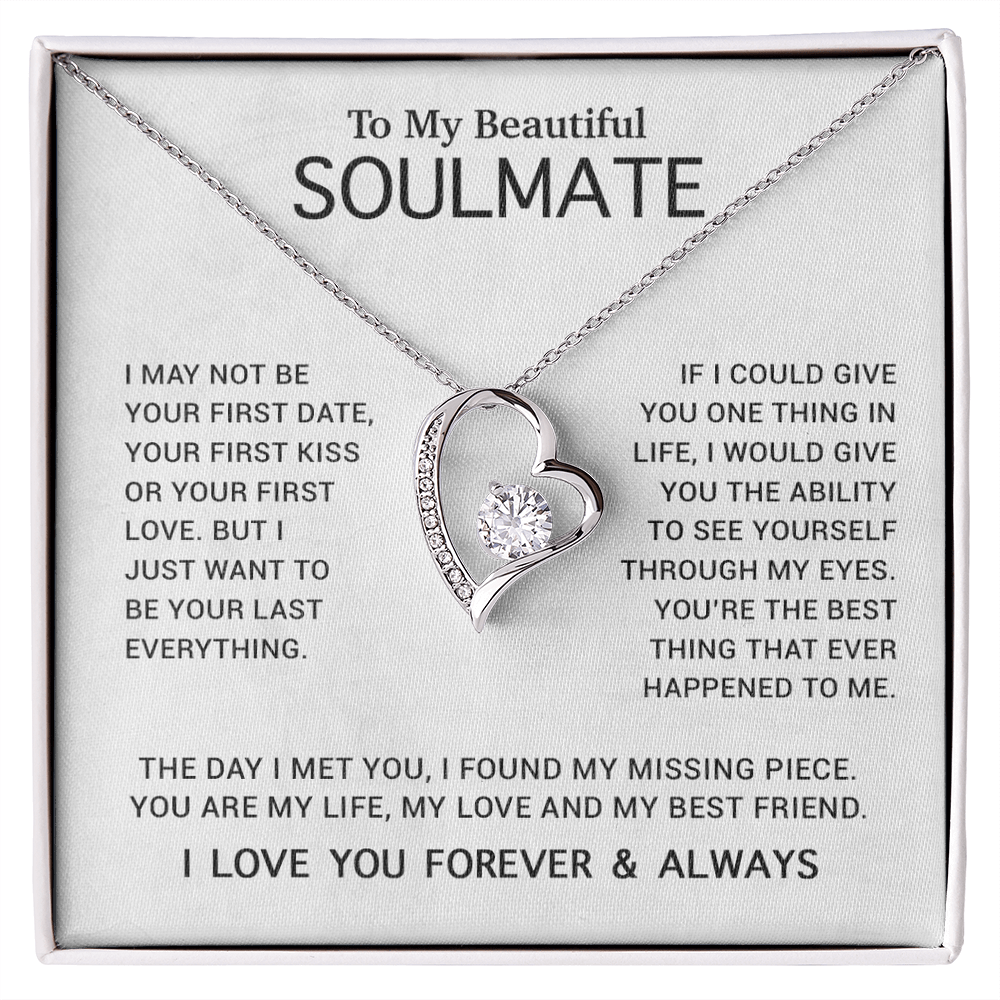 To My Soulmate Necklace, Gift For Soulmate, Anniversary Gift, Birthday Gift 4_5_White