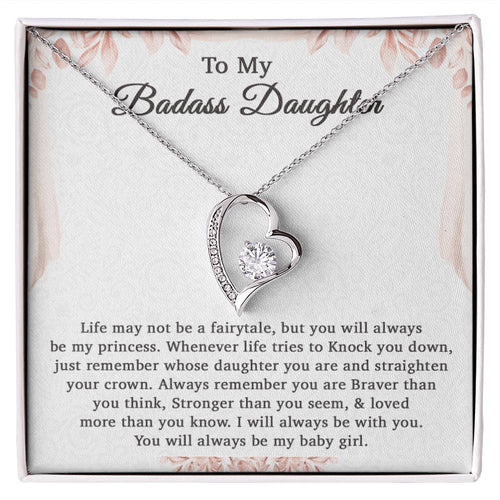 To My Badass Daughter Necklace From Mom, Badass Daughter Gift,  Badass Daughter Necklace
