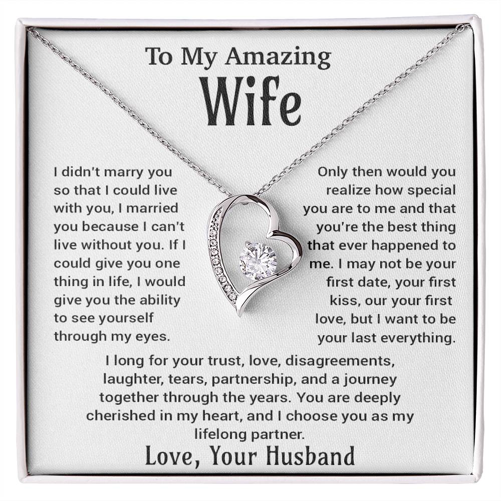 To My Amazing Wife Necklace, Christmas Gifts For Women, Anniversary Gift For Wife