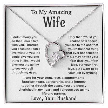 To My Amazing Wife Necklace, Christmas Gifts For Women, Anniversary Gift For Wife