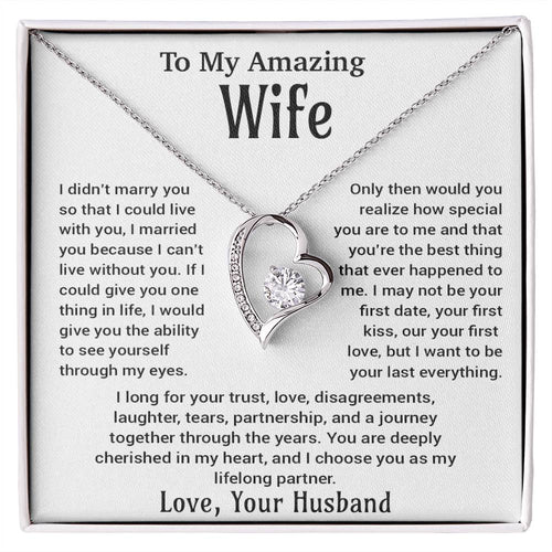 To My Amazing Wife Necklace, Christmas Gifts For Women, Anniversary Gift For Wife