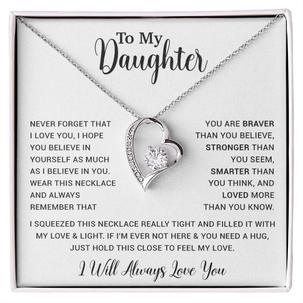 To My Daughter Necklace Gift for Daughter from Dad,Daughter Father Necklace 16_4_White
