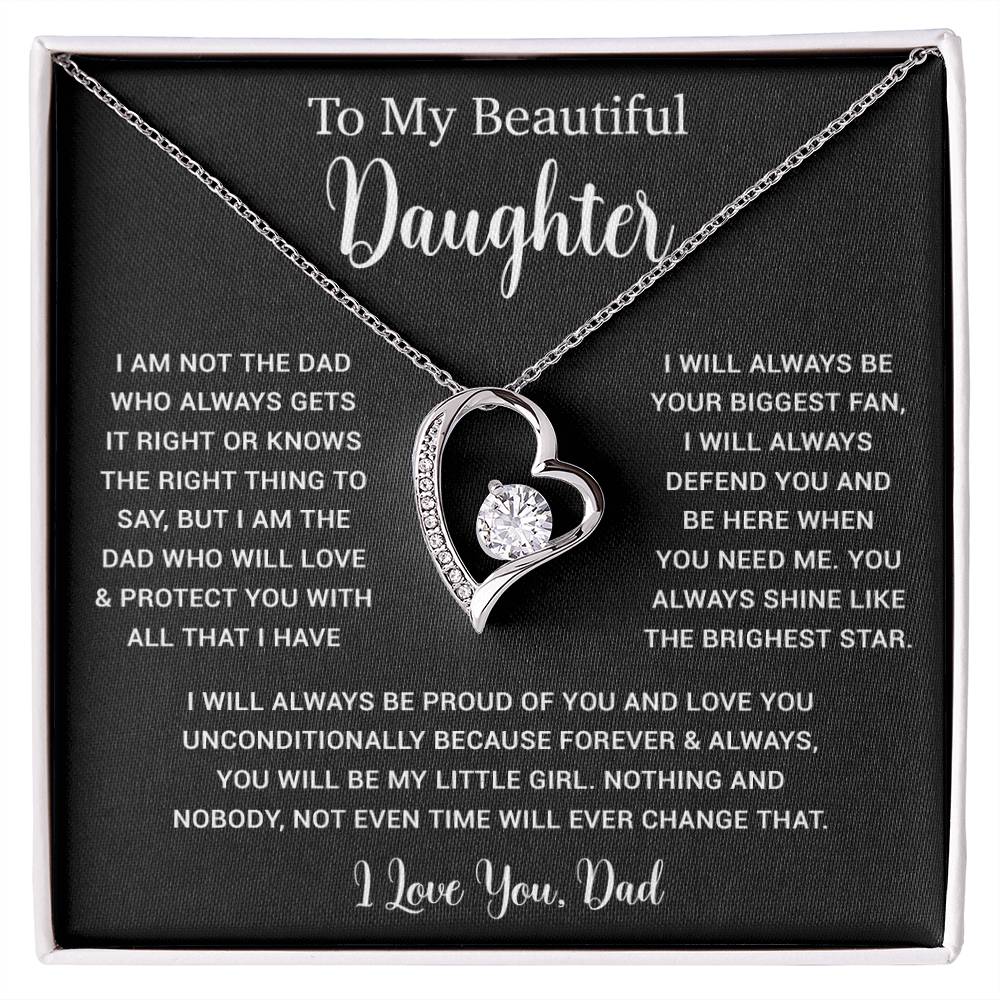 To My Daughter Necklace, Gift for Daughter from Dad, Father Daughter Necklace  6_5_Black
