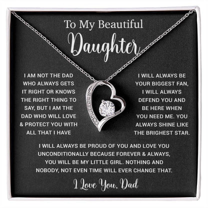 To My Daughter Necklace, Gift for Daughter from Dad, Father Daughter Necklace  6_5_Black