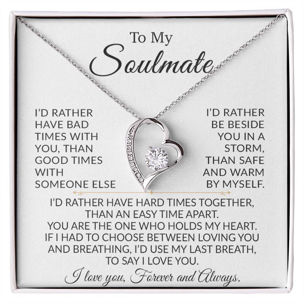 To My Soulmate Necklace, Gifts For Girlfriend Wife from Husband, Birthday Gift