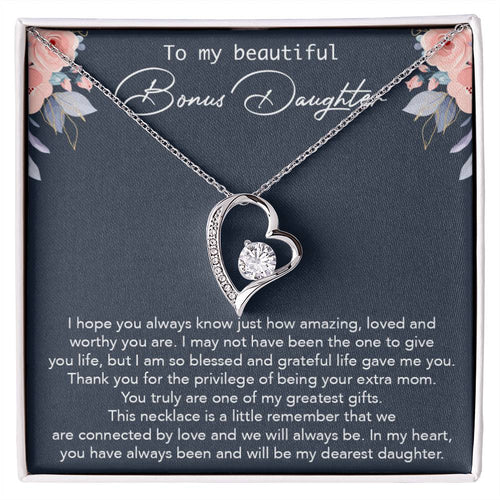 To my Bonus Daughter Necklace, Bonus Daughter, Step Daughter Gift