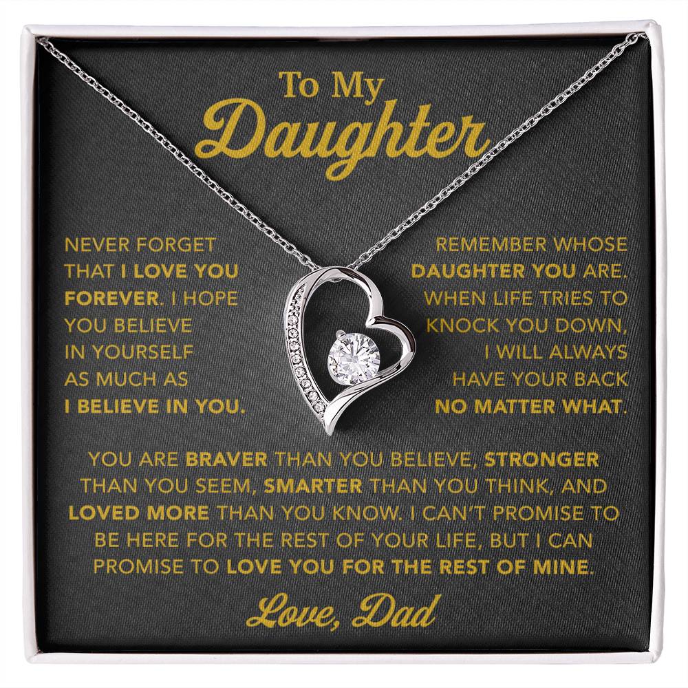 To My Daughter Necklace, Gift for Daughter from Dad, Father Daughter Necklace 25_2_Gold
