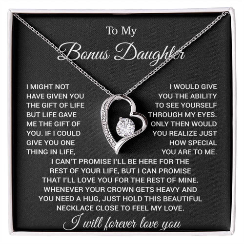 To My Bonus Daughter Necklace, Gift for Bonus Daughter, Step Daughter Birthday 23_11_Black