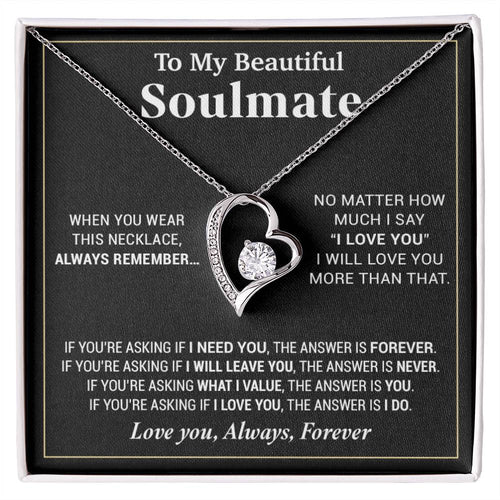 To My Beautiful Soulmate Necklace, Gifts For Girlfriend, Necklace For Girlfriend, Girlfriend Birthday Gift, Gift For Her