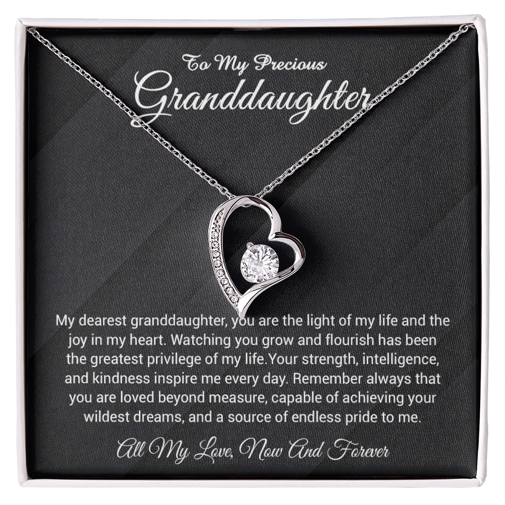 To My Granddaughter Necklace, Gift From Grandmother to Granddaughter Necklace