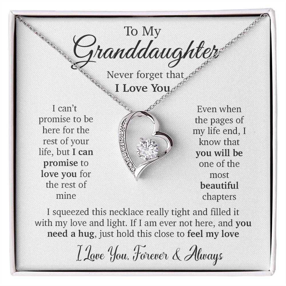 To My Granddaughter Necklace,Granddaughter Christmas Gift,Granddaughter Birthday Gift_White
