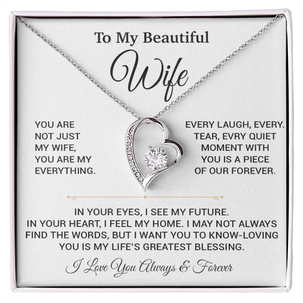 To My Wife Necklace, Christmas Gifts For Women, Anniversary Gift For Wife 10_9_White