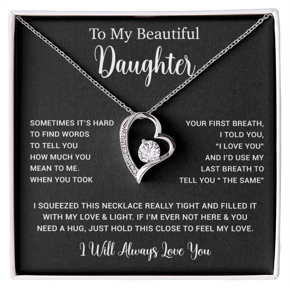 To My Daughter Necklace, Gift for Daughter from Dad, Father Daughter Necklace  11_5_Black