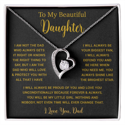 To My Daughter Necklace, Gift for Daughter from Dad, Father Daughter Necklace  6_5_Gold