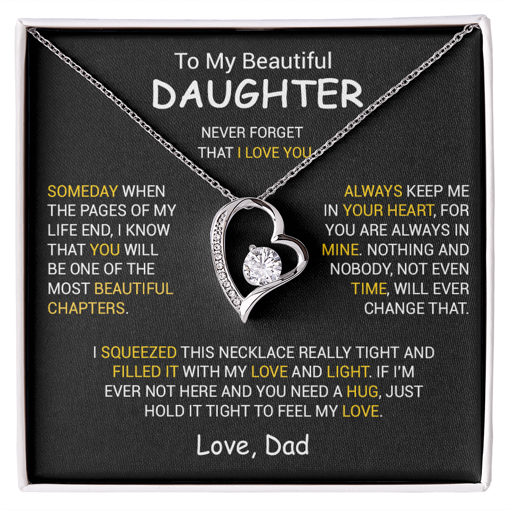 To My Daughter Necklace, Daughter Father Necklace, Daughter Gift From Dad 26_12_Black