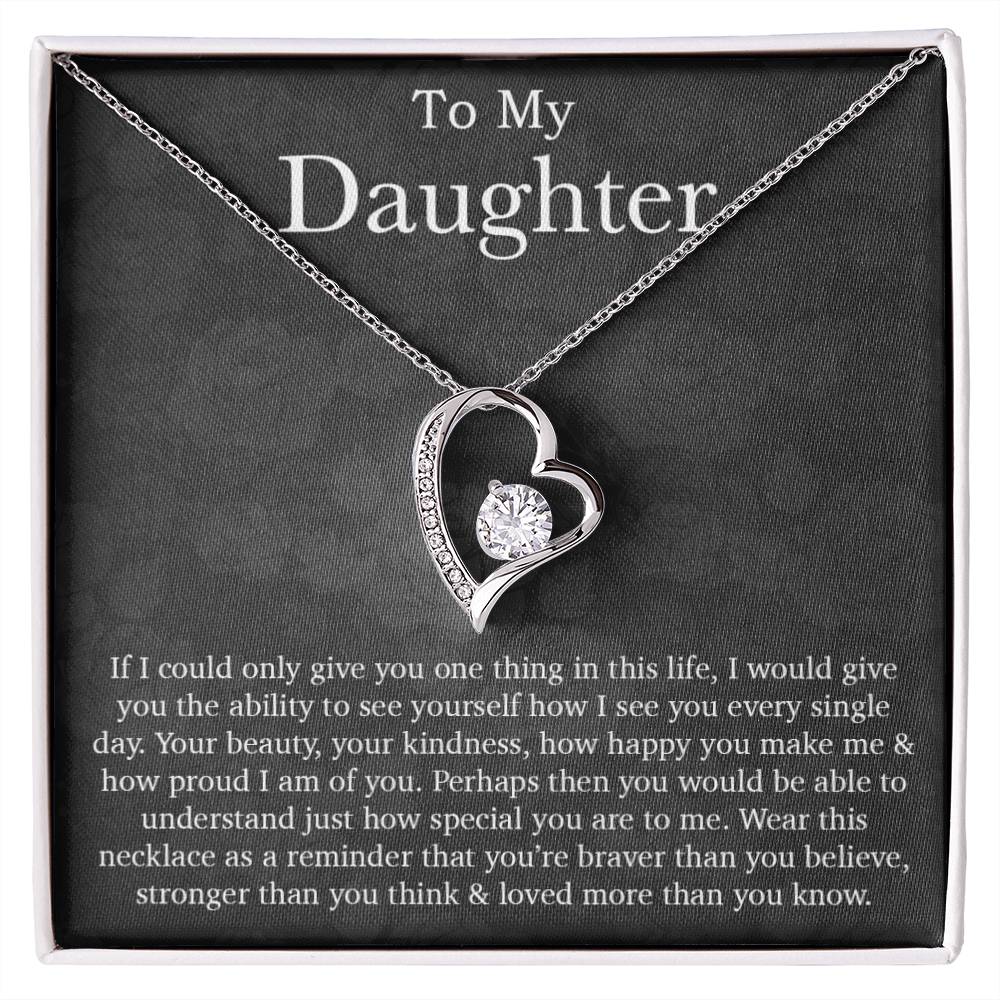 To My Daughter Necklace, Daughter Necklace, Daughter Gift, Daughter Necklace From Dad, Heart Shaped Necklace