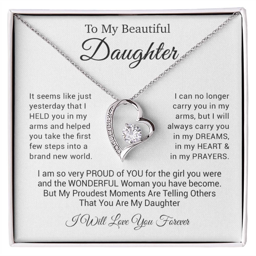 To My Daughter Necklace, Gift For Daughter, From Mom Or Dad
