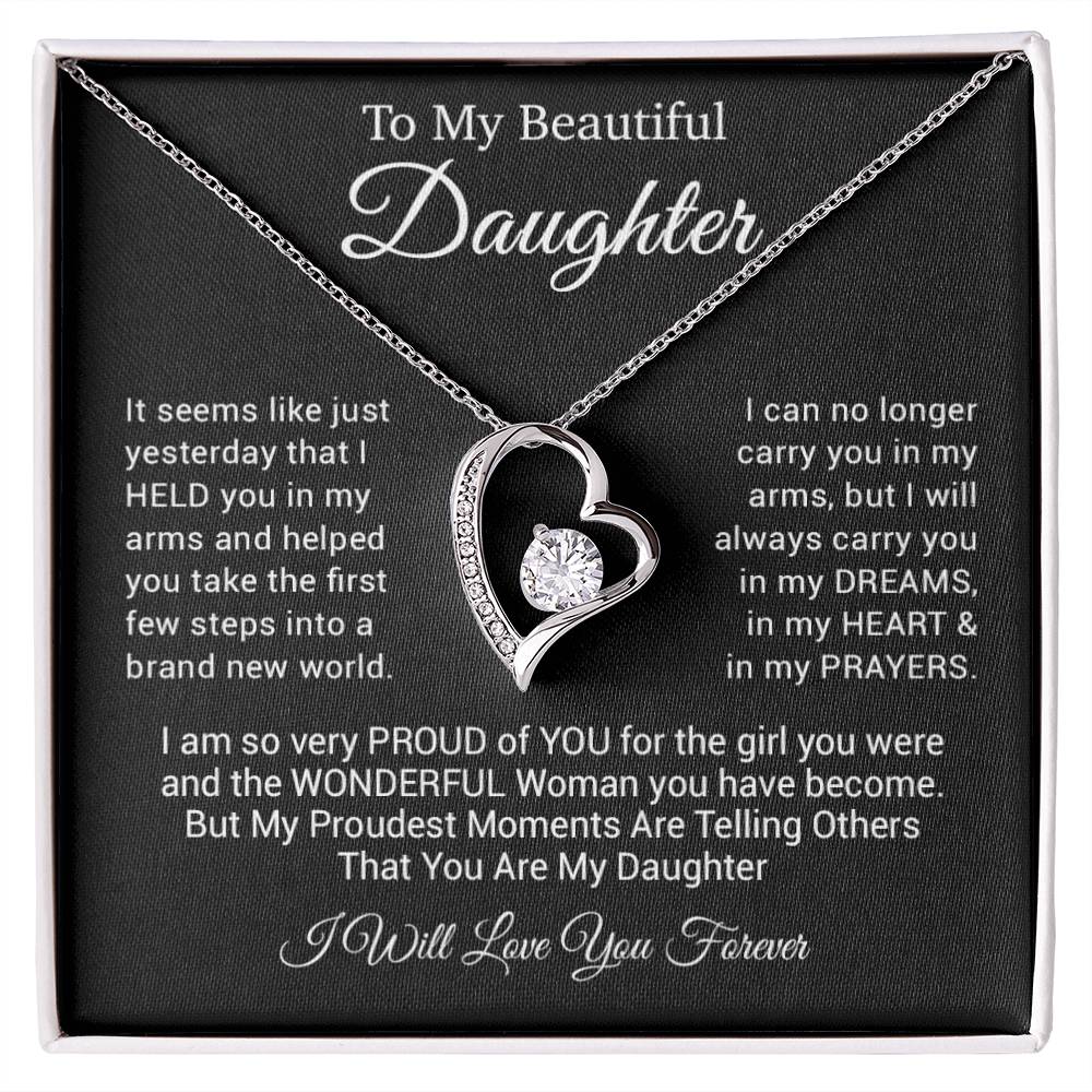 To My Daughter Necklace, Gift For Daughter, From Mom Or Dad Necklace