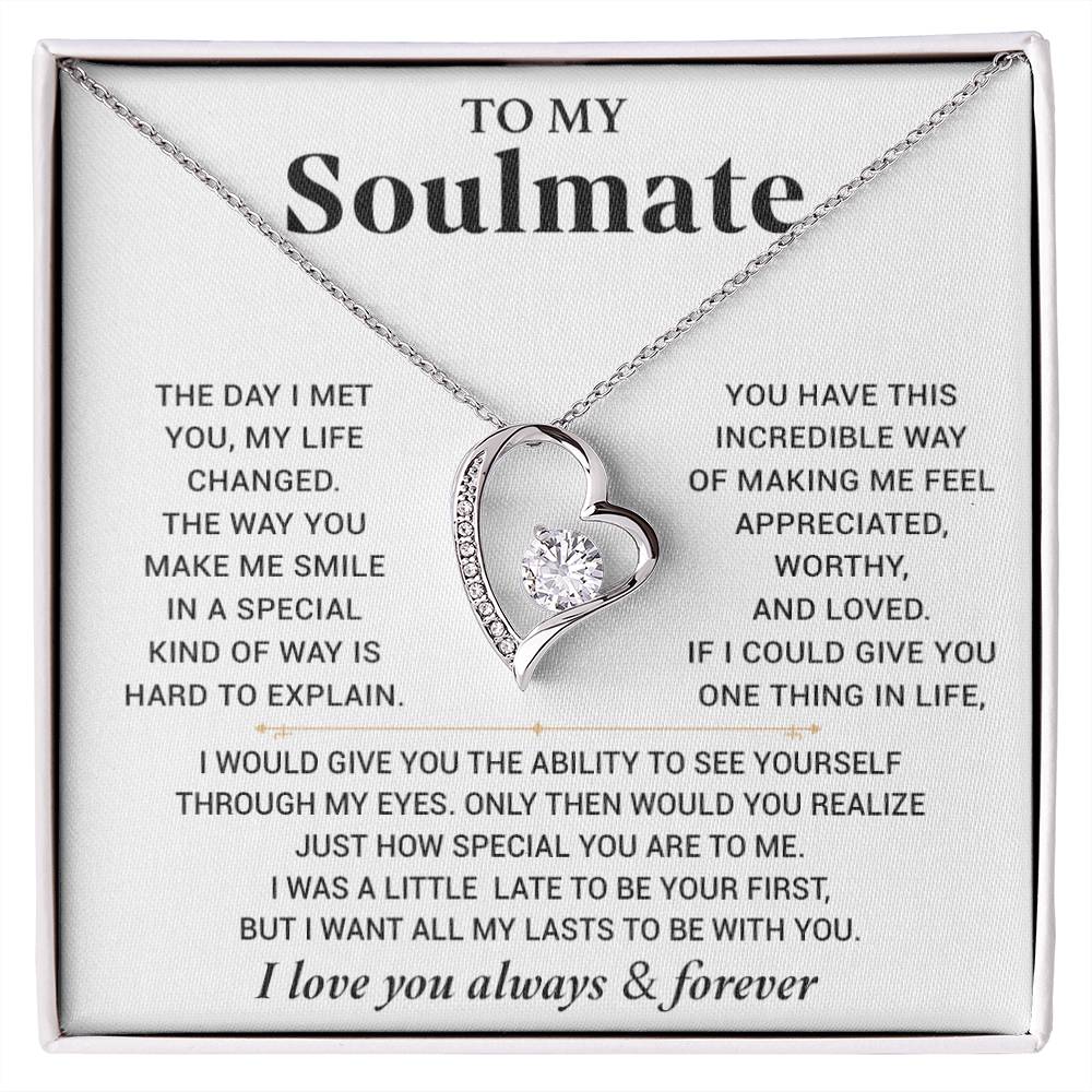 To My Soulmate Necklace Gift For Wife Girlfriend Birthday Anniversary Christmas