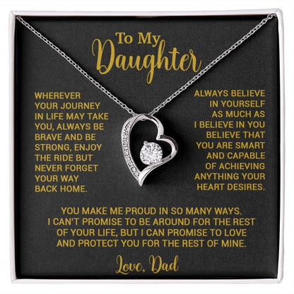 To My Daughter Necklace, Gift for Daughter from Dad, Father Daughter Necklace 3_6_Gold