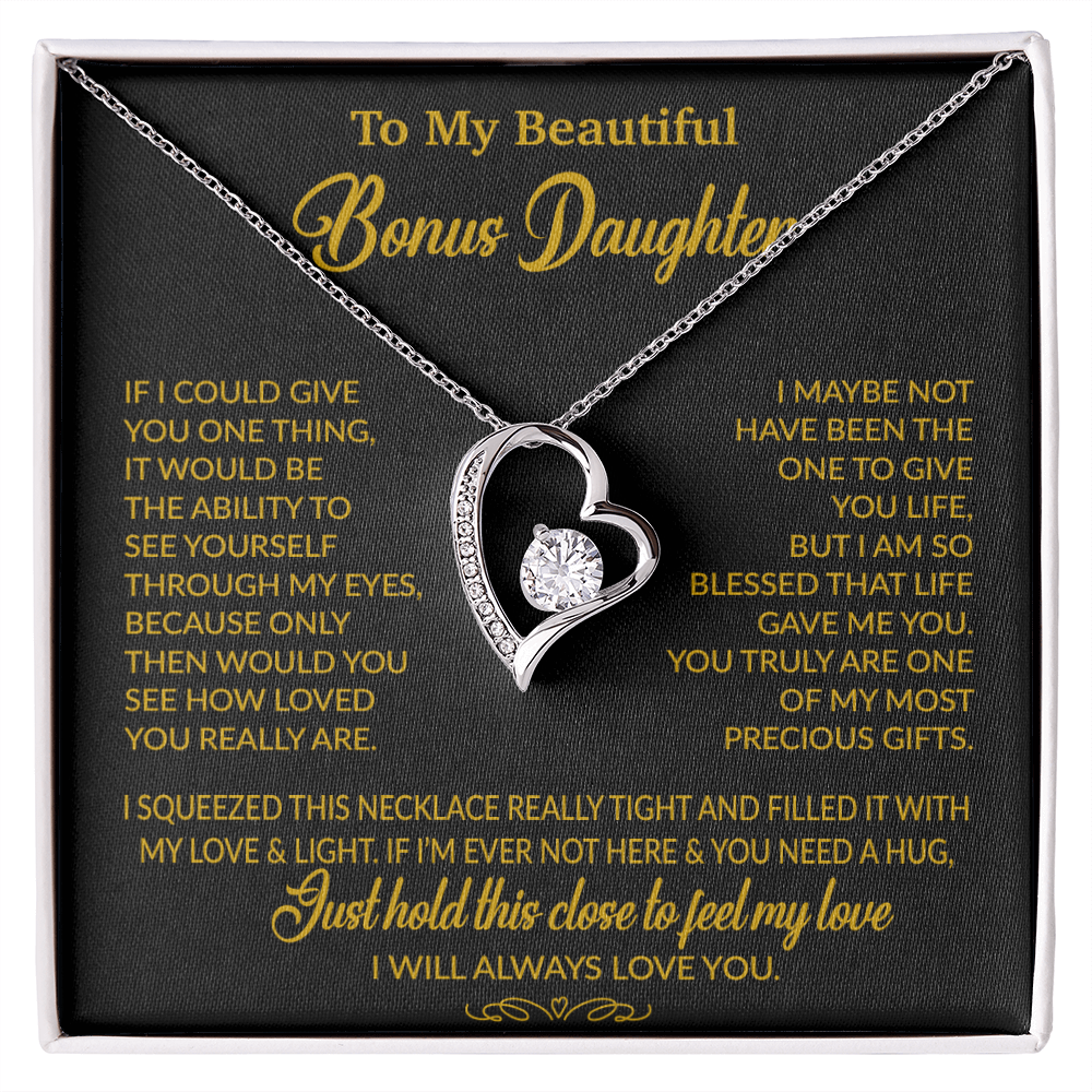 To My Bonus Daughter Necklace, Gift for Bonus Daughter, Step Daughter Birthday 1_10_Gold