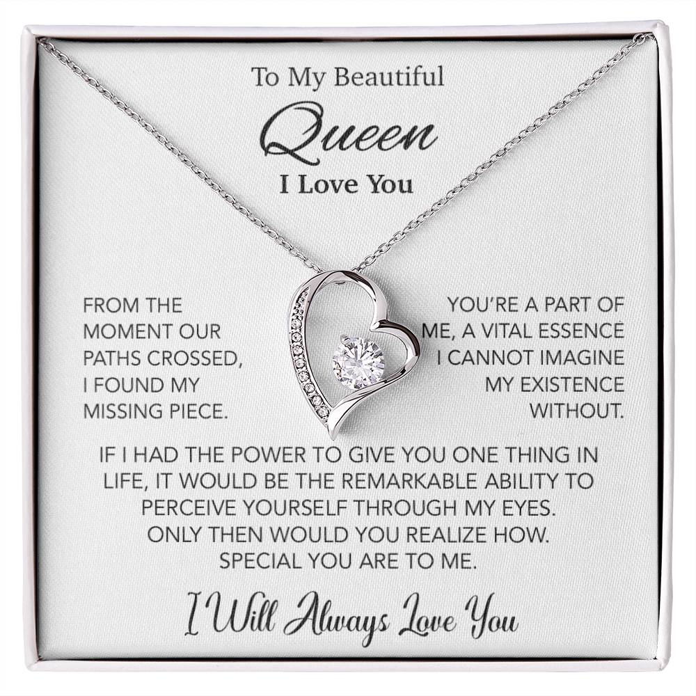 To My Queen Necklace, Anniversary Gift For Wife, Girlfriend Necklace, Birthday Gift For Wife